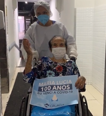 ESPERANÇA: idosa sergipana de 100 anos recebe alta após passar nove dias internada com o coronavírus