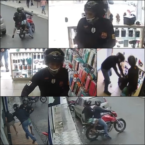 PC divulga imagens de dupla que roubou loja de celulares em Capela e pede ajuda da população
