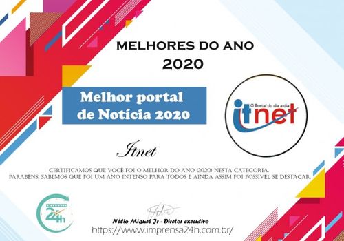 Portal Itnet recebe o título de Melhor portal de Notícia de Sergipe em 2020