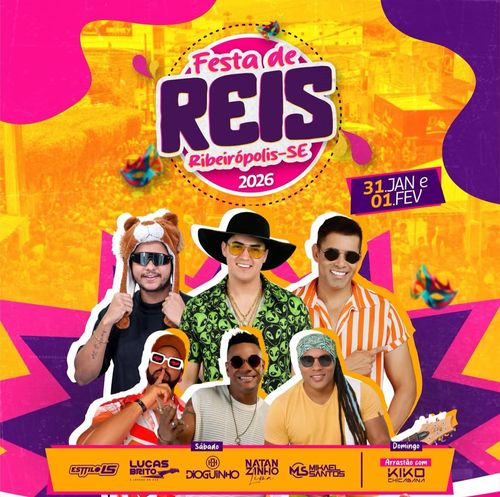 Natanzinho e Kiko Chicabana comandam a Festa de Reis de Ribeirópolis nos dias 31 de janeiro e 1º de fevereiro