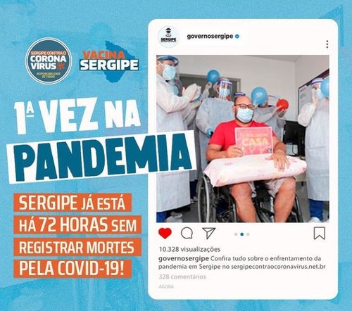 Pela primeira vez desde o início da pandemia, Sergipe completa três dias sem mortes por coronavírus
