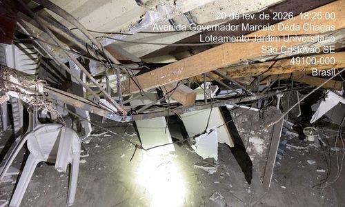 Teto de lanchonete cede próximo à UFS e mobiliza equipes de emergência em São Cristóvão