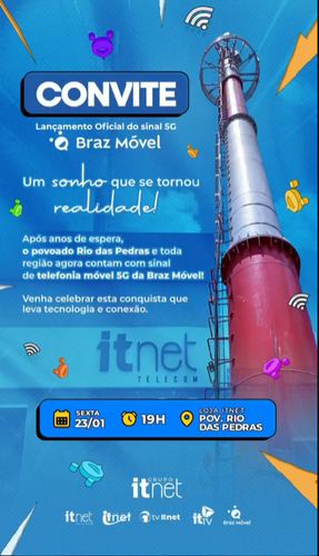 Hoje é dia de festa: venha celebrar a chegada da conexão no Rio das Pedras