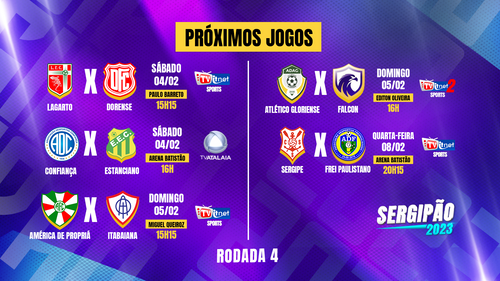Este fim de semana tem mais Sergipão na ITTV! Confira os confrontos da 4ª rodada 