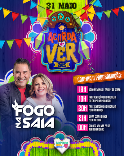 Malhador se prepara para celebrar o tradicional "Acorda Vem Ver" neste sábado (31)