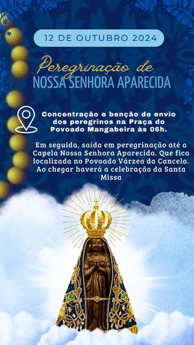 Peregrinação de Nossa Senhora Aparecida acontece no próximo sábado em Itabaiana 