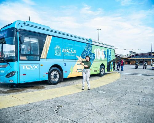 Aracaju testa ônibus elétrico em fase experimental para o transporte coletivo