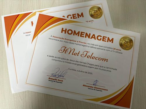 Grupo Itnet recebe homenagem especial pelos 20 anos da Associação Evangelizar é Preciso