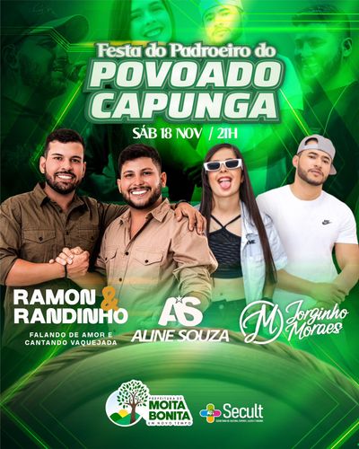 Festa do padroeiro do povoado Capunga acontece hoje, 18, com Ramon e Randinho e muito mais