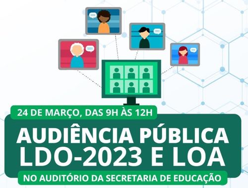 Audiência sobre a LDO e LOA, com participação da população de Moita Bonita será realizada dia 24