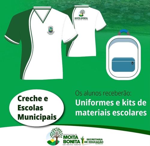 Alunos da rede municipal de Moita Bonita receberão uniformes e kits de materiais escolares