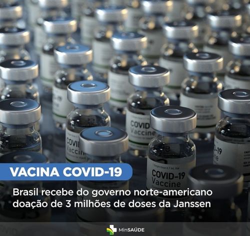 Mais de 2 milhões de doses da Janssen, doadas pelo EUA chegam ao Brasil
