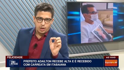 VÍDEO: após receber alta, prefeito Adailton Sousa concede entrevista por telefone na TV Itnet