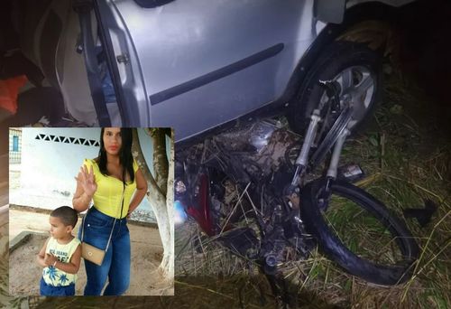 Mãe e filho morrem após colisão entre motocicleta e carro no interior sergipano