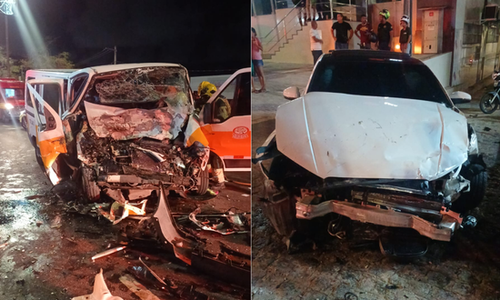 Adolescente perde controle do carro e provoca acidente com van escolar em Aracaju