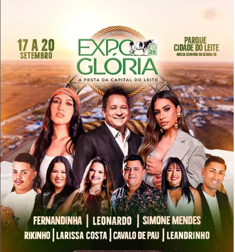 É amanhã! ExpoGlória 2025 abre portas e promete agitar Nossa Senhora da Glória