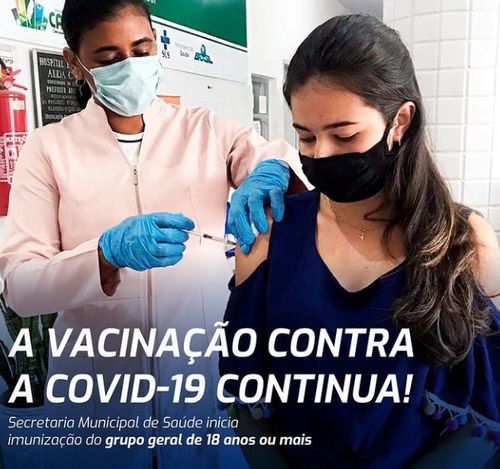 Carira segue vacinando contra o coronavírus os jovens com idades a partir de 18 anos