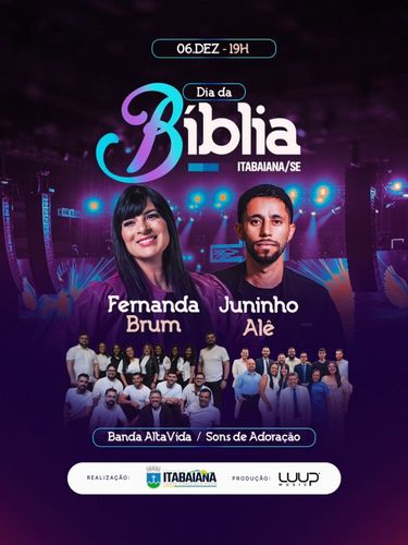 Como antecipado pelo Portal Itnet, Prefeitura divulga atrações do Dia da Bíblia em Itabaiana