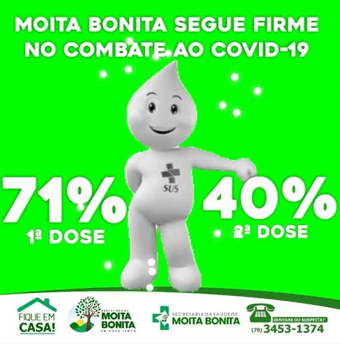 Moita Bonita é o município sergipano que mais vacinou a sua população contra o coronavírus