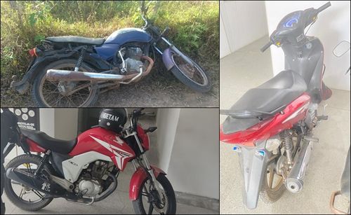 Três motocicletas roubadas em Itabaiana são localizadas pela Polícia Militar, em localidades distintas