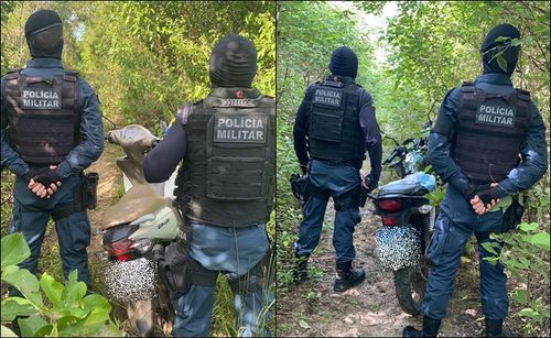 Policiais do Getam recuperam duas motocicletas pouco tempo após o roubo, em Itabaiana