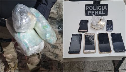 Polícia Penal apreende mais uma vez, material ilícito arremessado para dentro do Presídio de Areia Branca