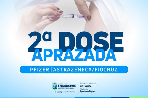 Atenção! Secretaria de Saúde anuncia novas antecipações da segunda dose em Itabaiana