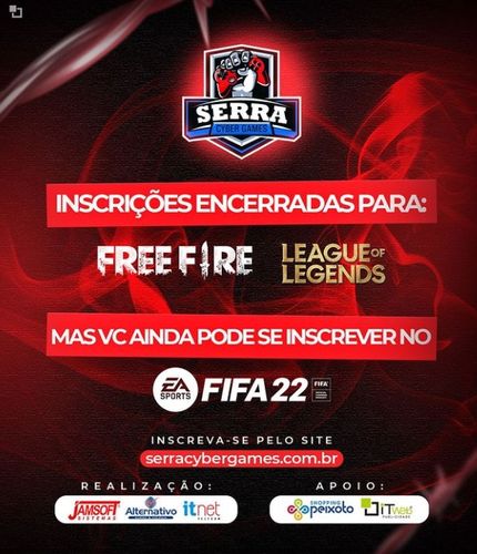 Atenção gamers! Ainda dá tempo de se inscrever no Serra Cyber Games para jogar Fifa 22!