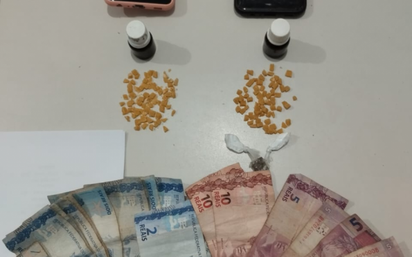 Em Glória, dois suspeitos de tráfico de drogas são presos e um adolescente apreendido